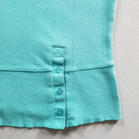 Robin's egg blue ribbed knit tank - Picture 3 of 4